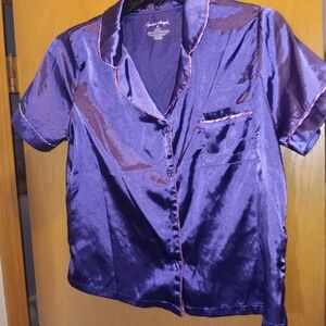 Womens Size Medium, Spoiled Angel Purple Satin Pajama Top